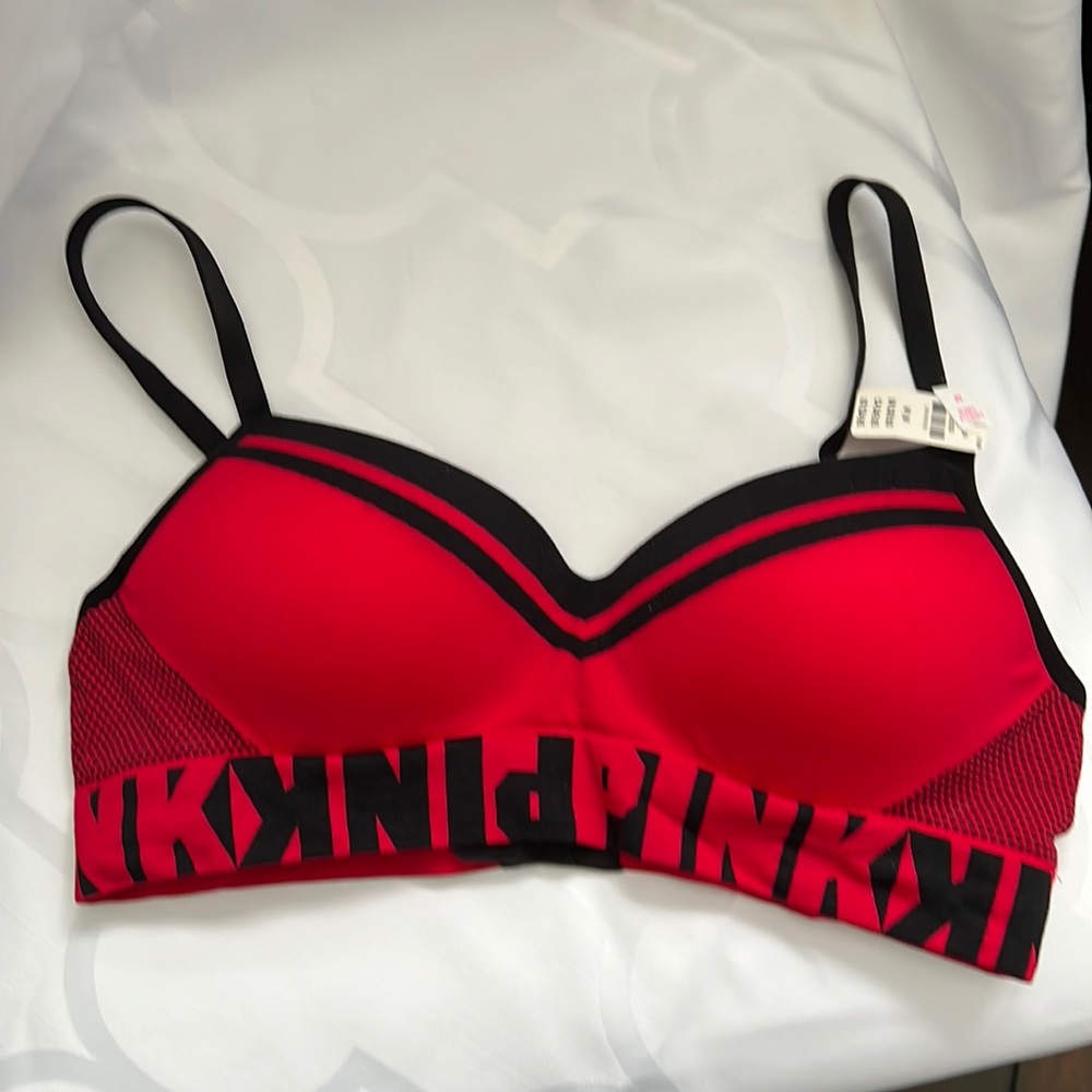 PINK Victoria’s Secret Cool & Comfy Wireless Red Bra Women’s Medium NWT
